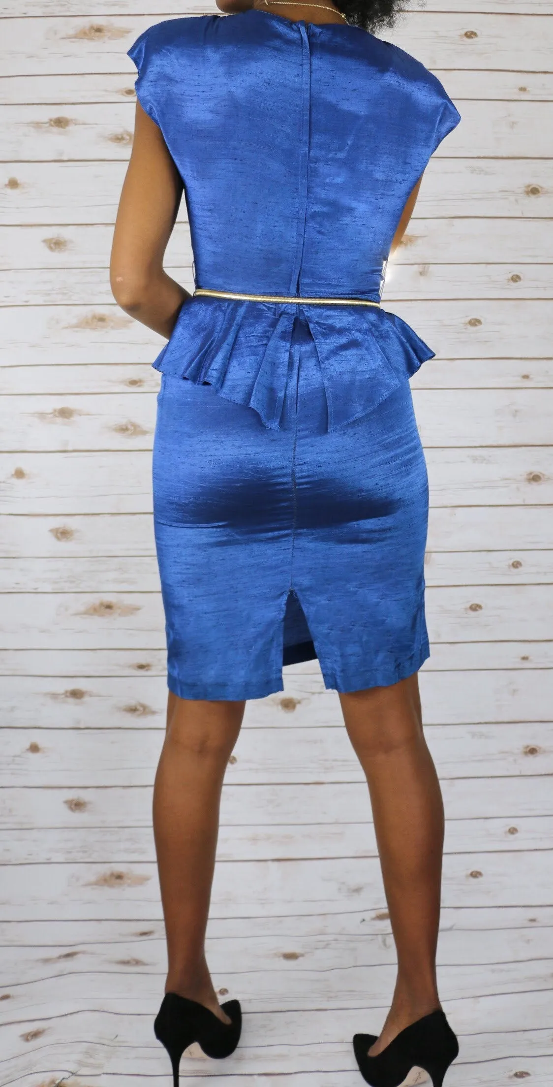 80s Spunky Peplum Vintage Dress