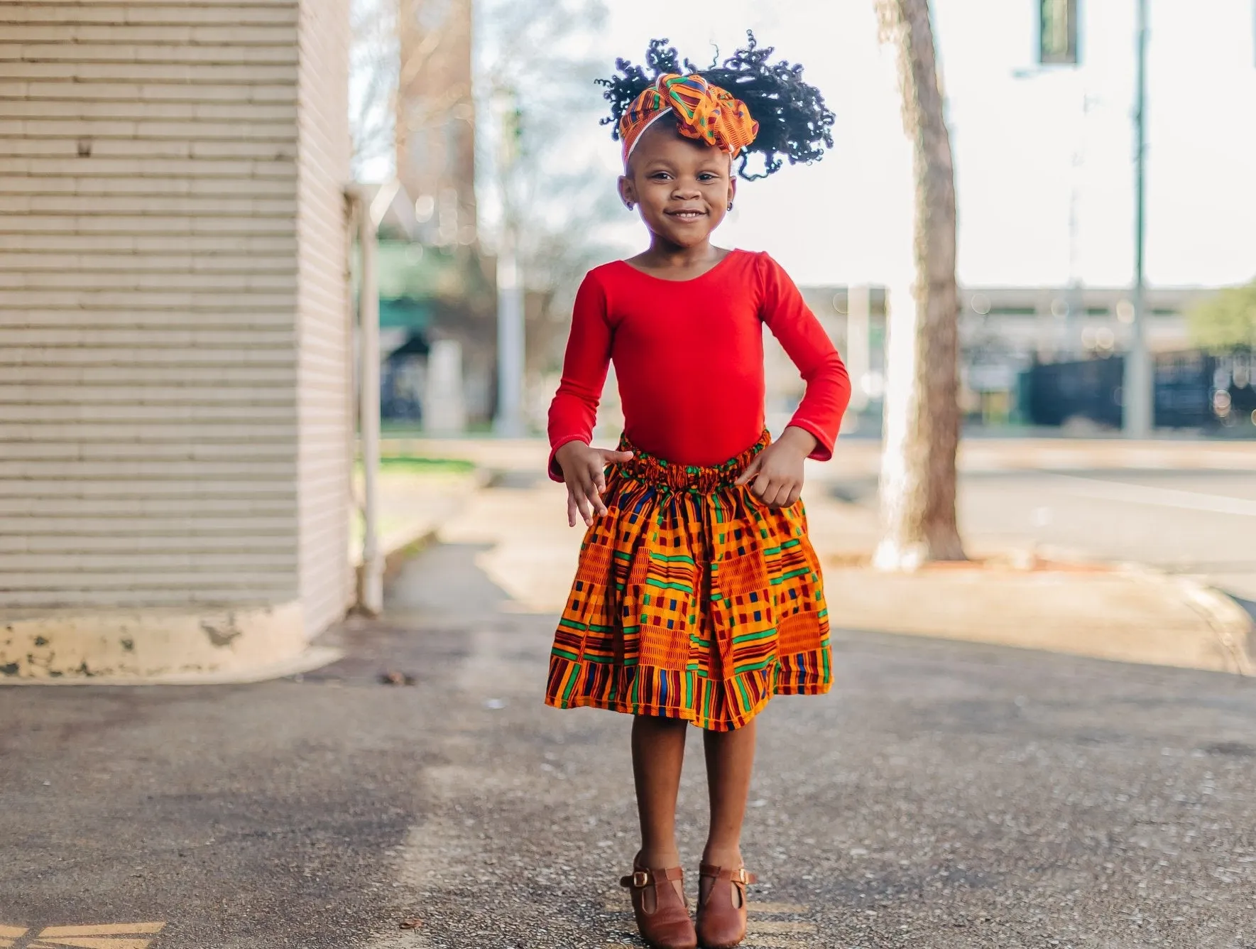 African Blue Skirt and Head Wrap