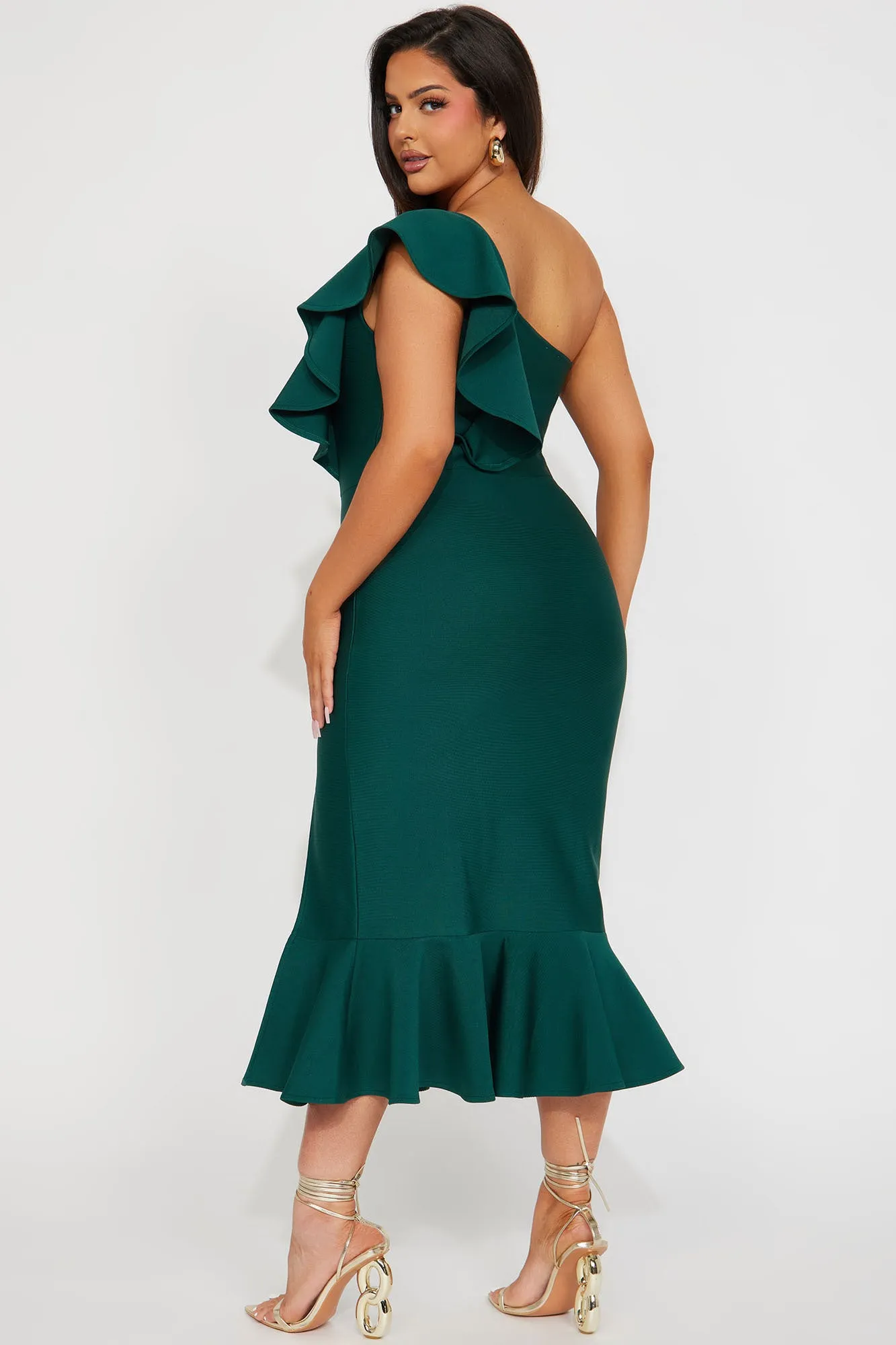 Alaia Bandage Midi Dress - Teal