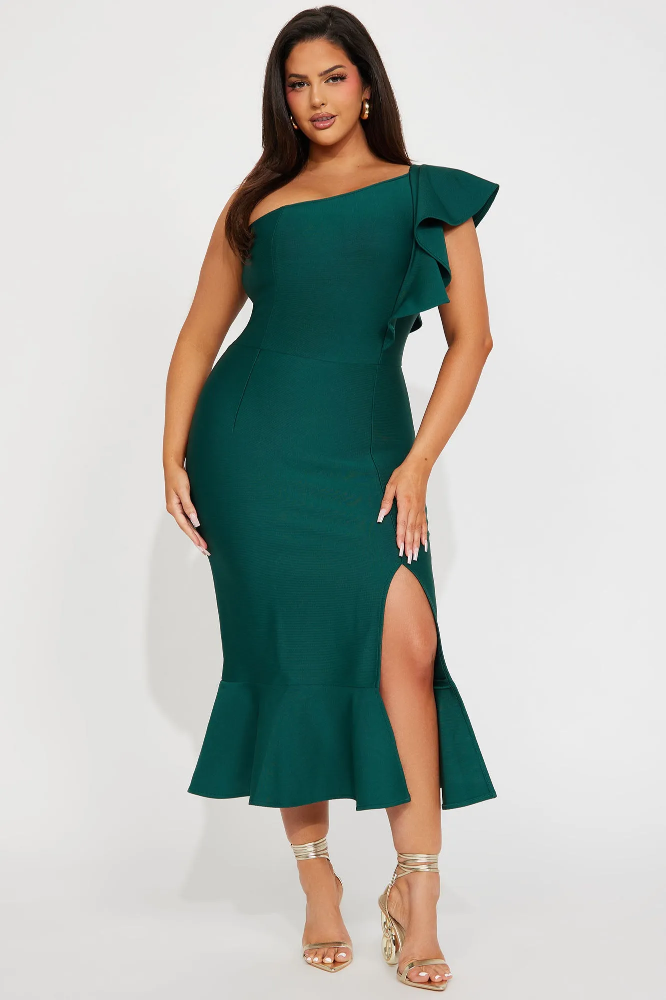 Alaia Bandage Midi Dress - Teal