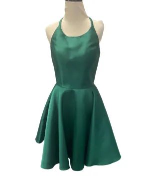 Alyce Paris - High Crew Open Back Mikado Mini Dress