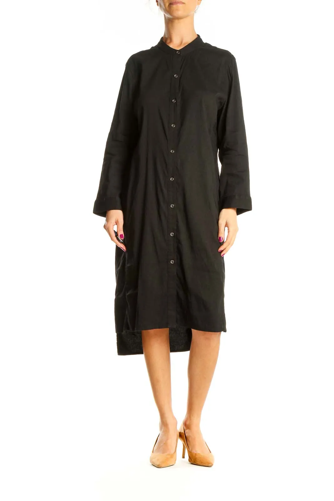 Black Button Up Shirt Dress