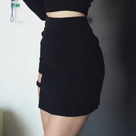 Black Hip Skirt Irregular Hem Pencil Micro Mini Skirt Slim Women Party Skirts Black Bodycon Short Skirt