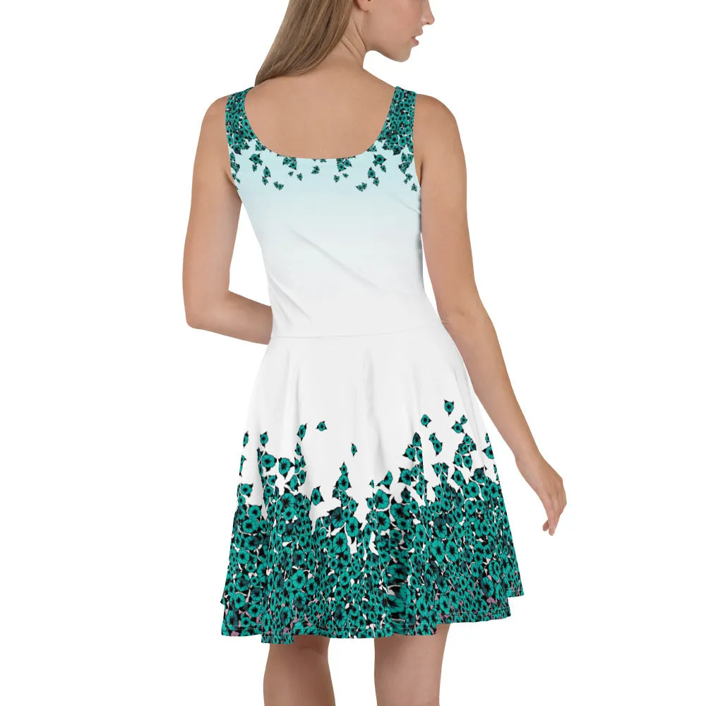 Blue Bed of Roses designer Skater Dress by John A. Conroy