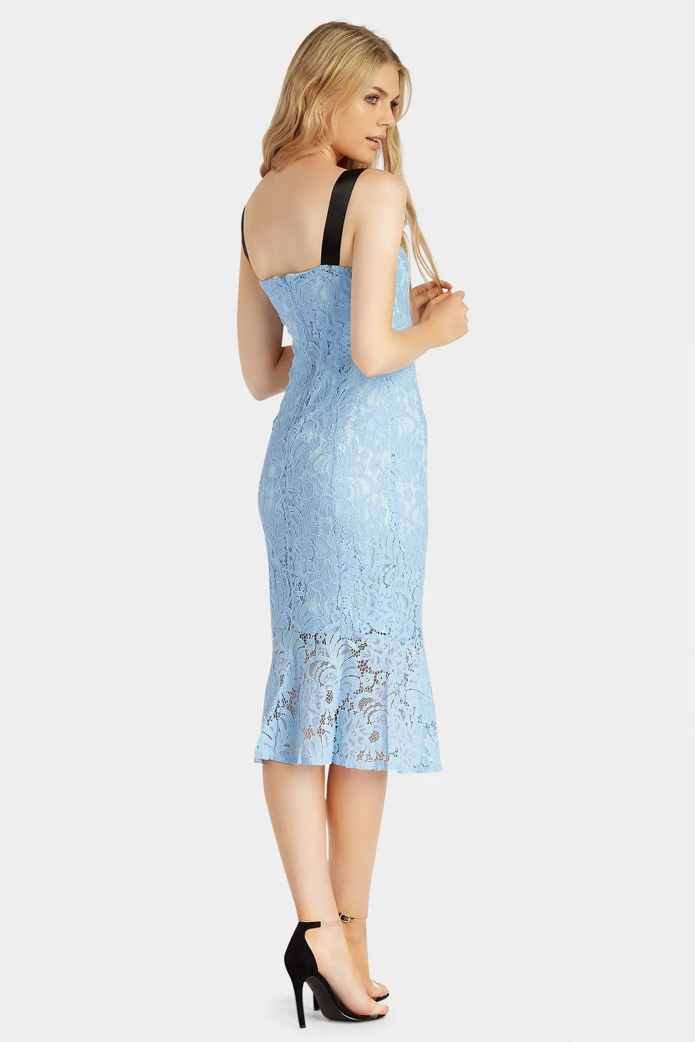 Blue Lace Midi Dress