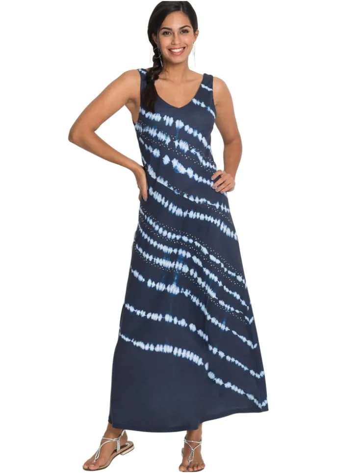 Bodyflirt tie-dye maxi dress, blue