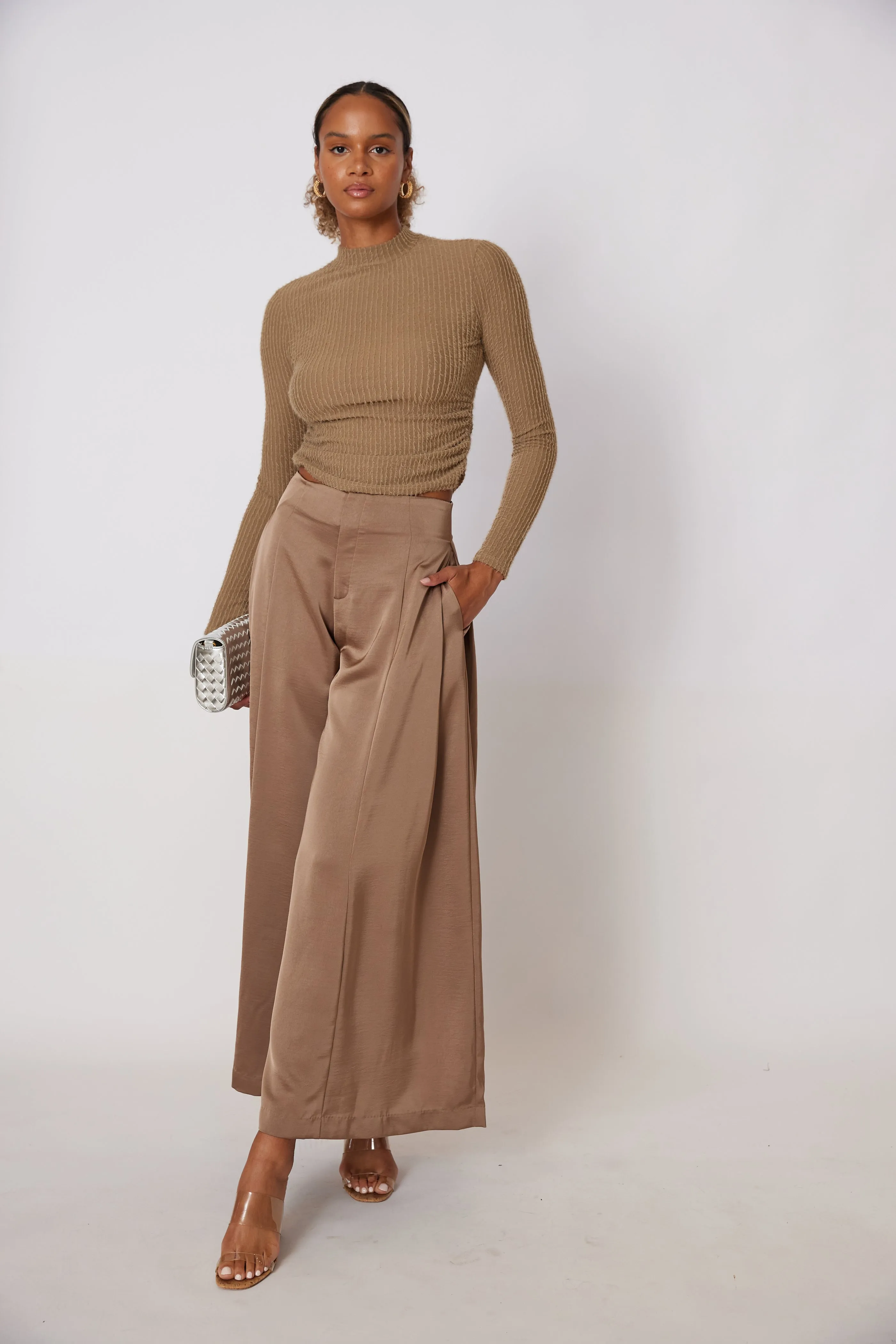 Brady Wide Leg Satin Pants