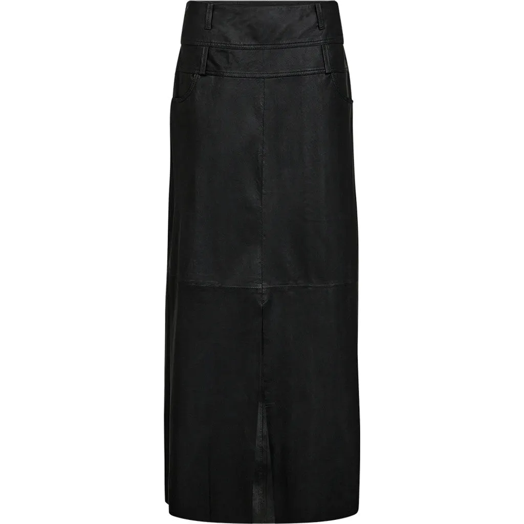 Clara maxi leather skirt / 51256 - Black (Nero)