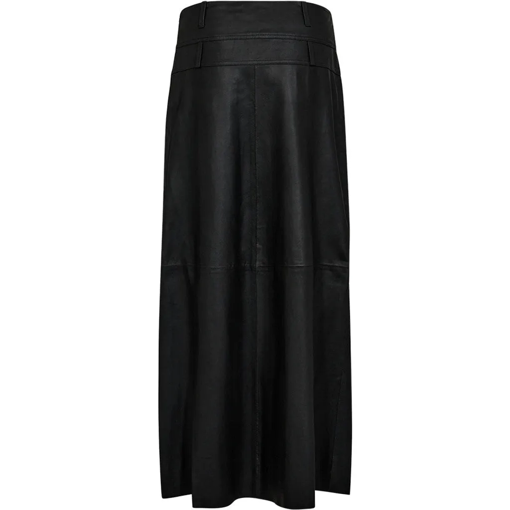 Clara maxi leather skirt / 51256 - Black (Nero)