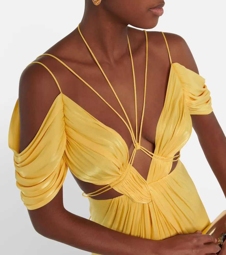Costarellos Thalia gathered off-shoulder gown