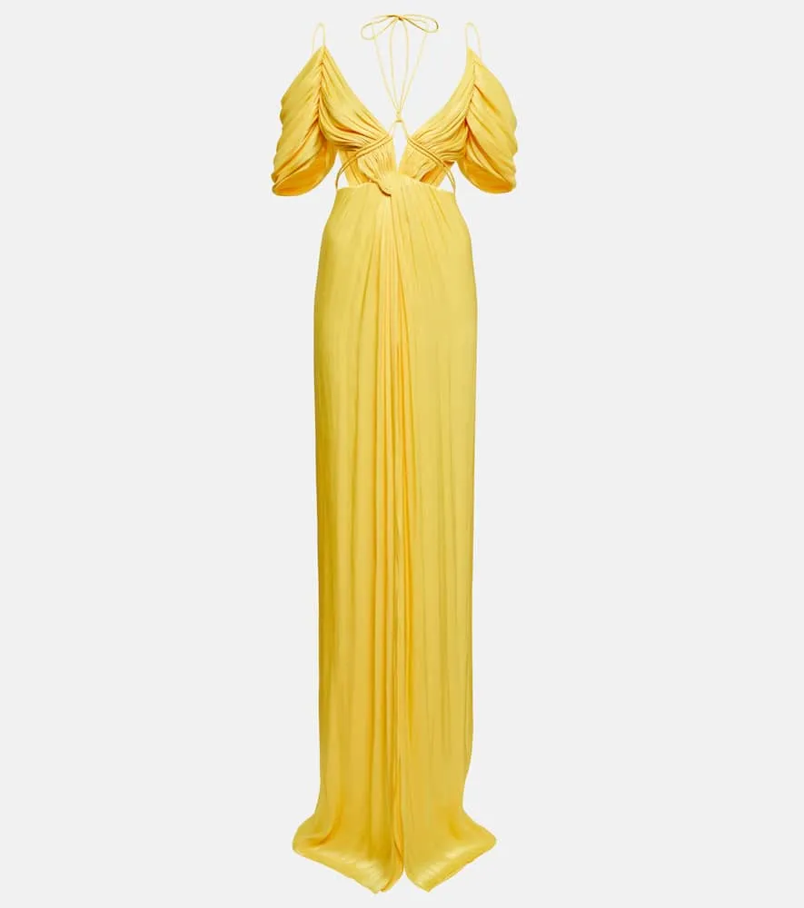 Costarellos Thalia gathered off-shoulder gown