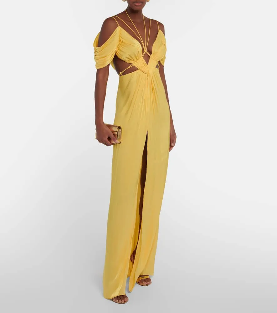 Costarellos Thalia gathered off-shoulder gown