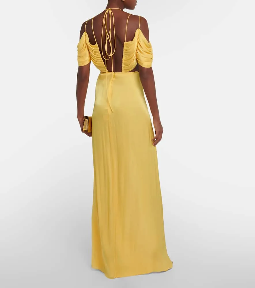 Costarellos Thalia gathered off-shoulder gown