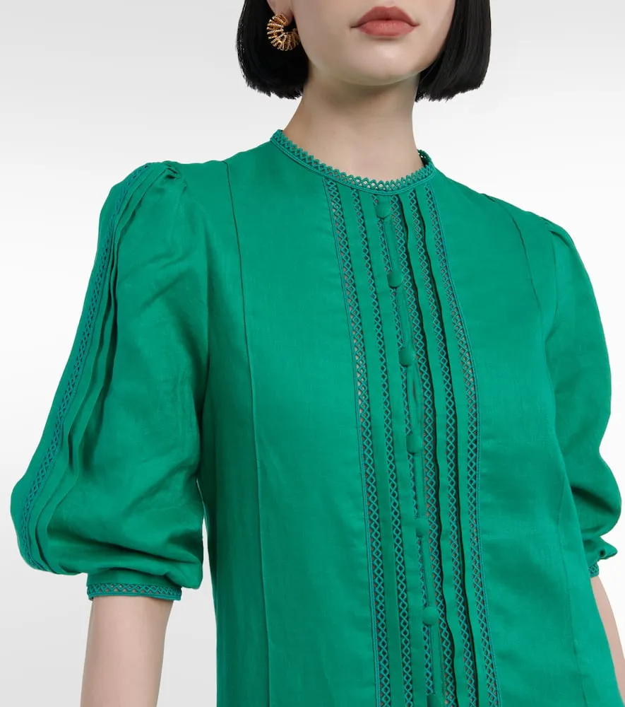 Costarellos Tiered linen maxi dress