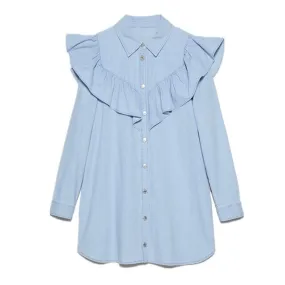 DENIM MINI SHIRT DRESS