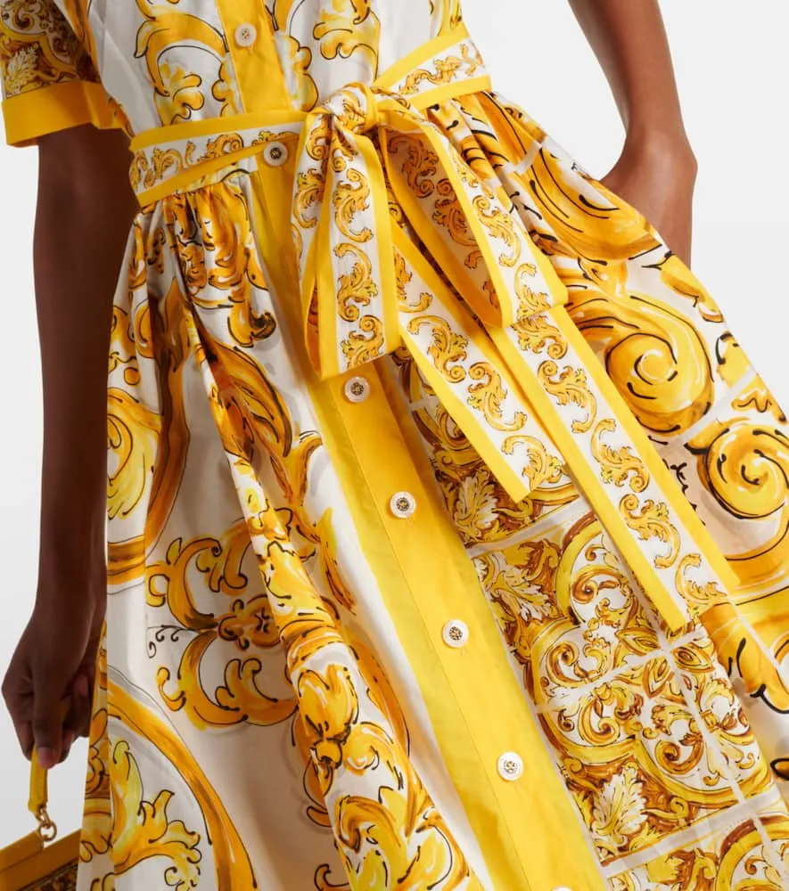 Dolce&Gabbana Majolica cotton poplin shirt dress