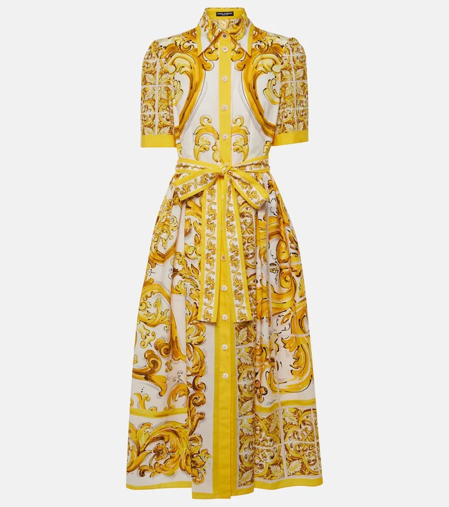 Dolce&Gabbana Majolica cotton poplin shirt dress