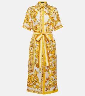 Dolce&Gabbana Majolica silk twill shirt dress