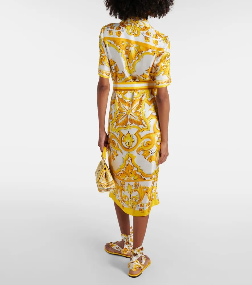 Dolce&Gabbana Majolica silk twill shirt dress