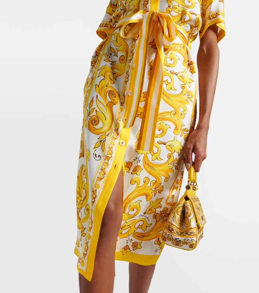 Dolce&Gabbana Majolica silk twill shirt dress