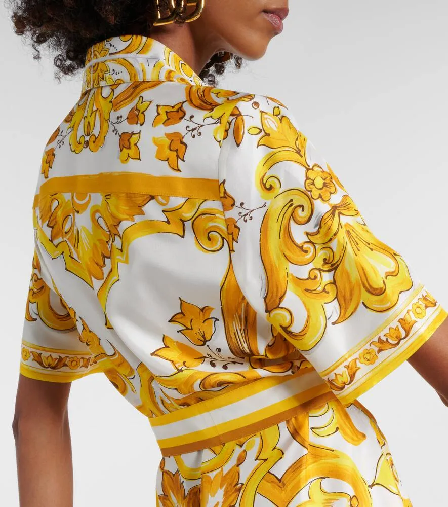Dolce&Gabbana Majolica silk twill shirt dress