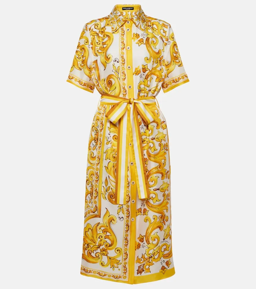 Dolce&Gabbana Majolica silk twill shirt dress