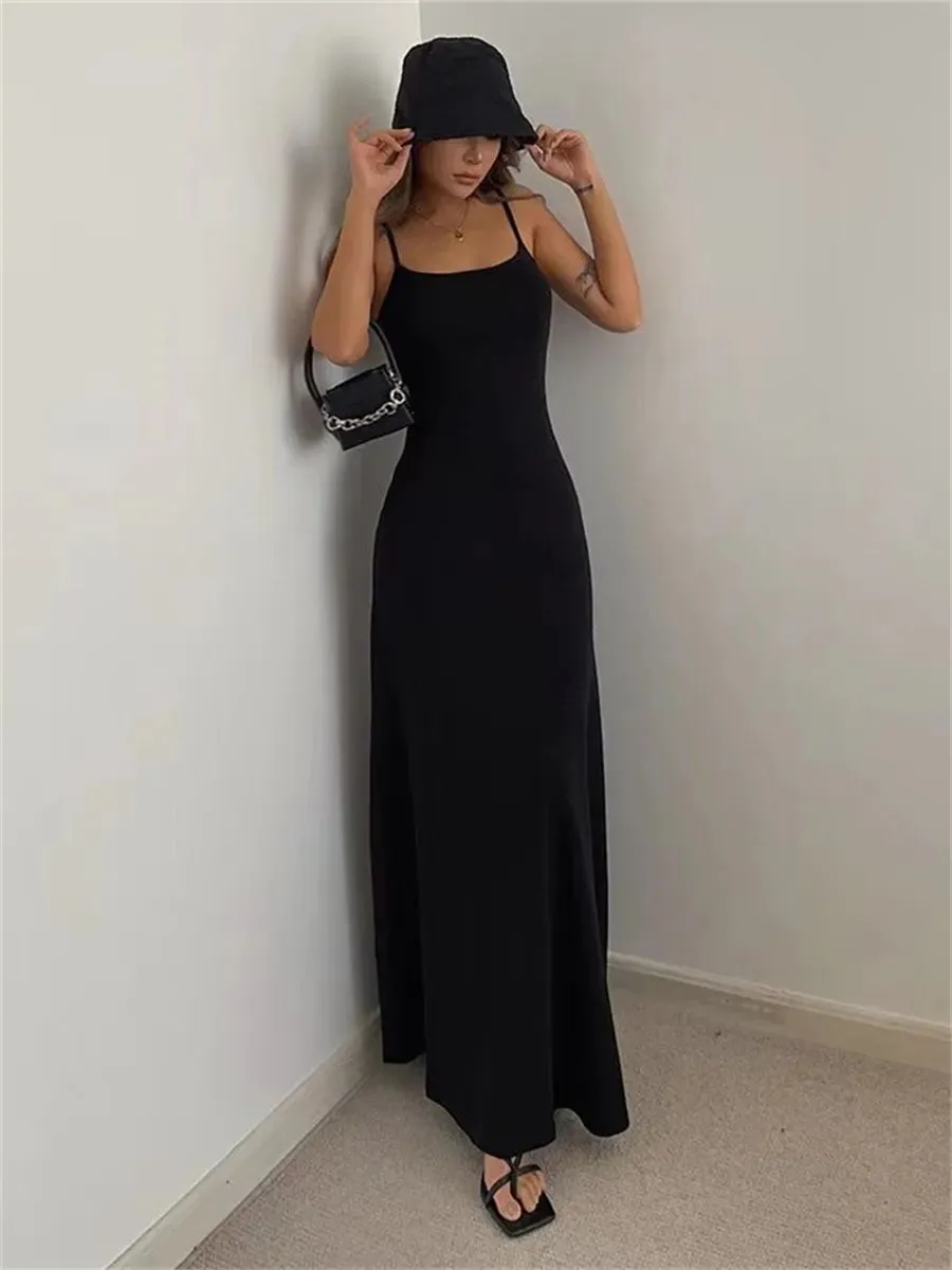 DressBetty - 2024 Sexy Sleeveless Spaghetti Strap Split Sheath Maxi Dress