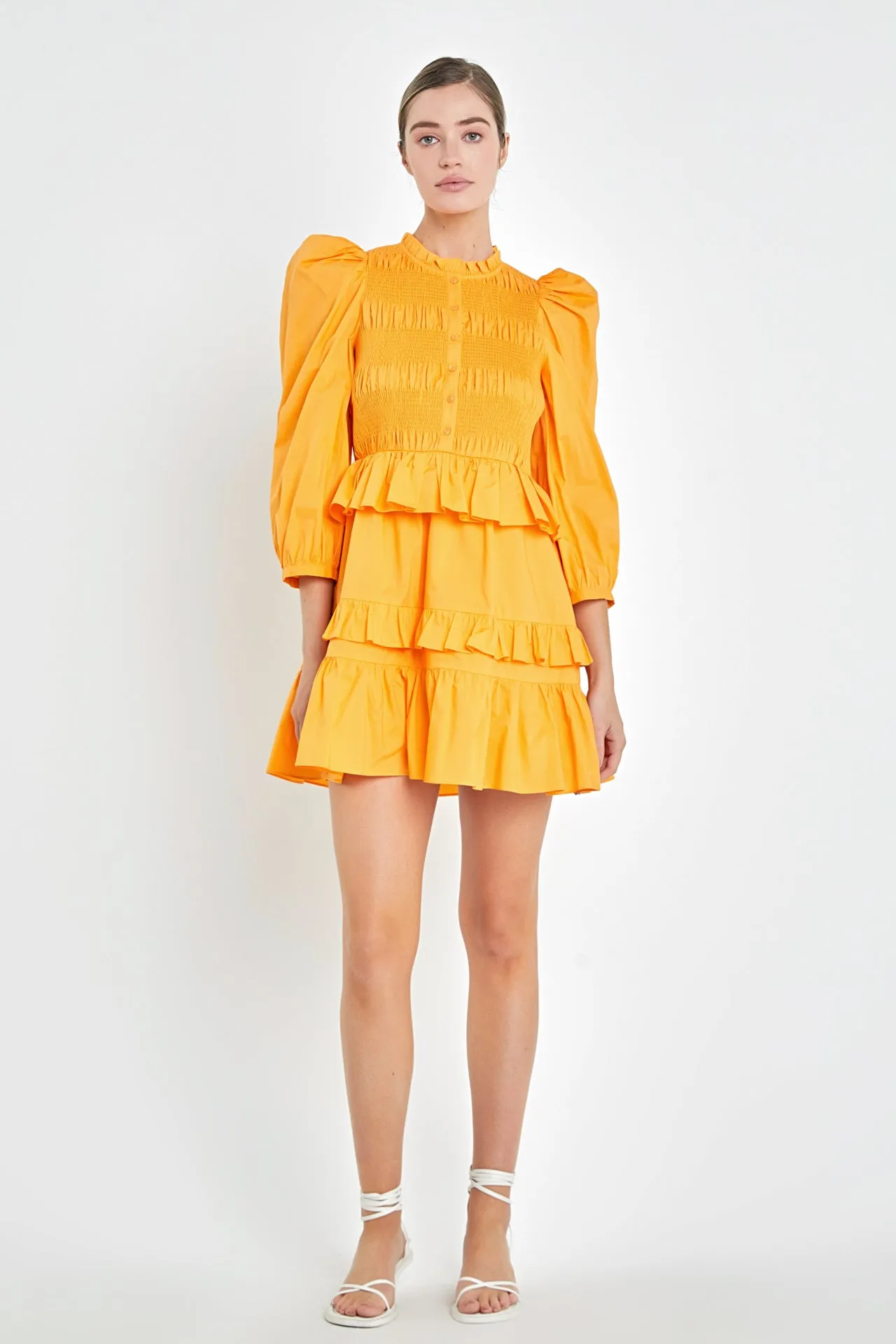English Factory - Smocking Detail Mini Dress