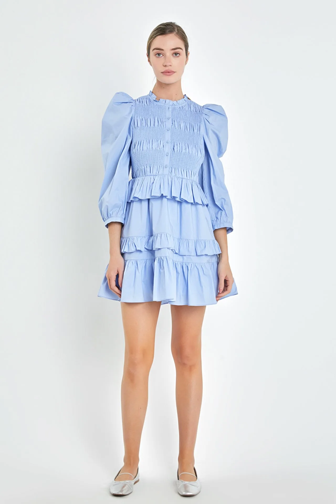 English Factory - Smocking Detail Mini Dress