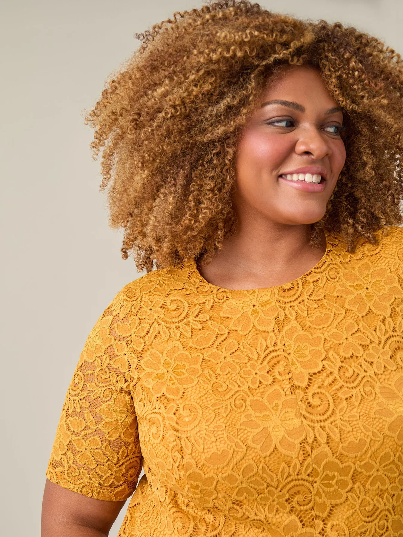 Fit-and-Flare Dress, Gold Signature