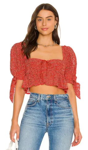 For Love & Lemons Leila Top in Red