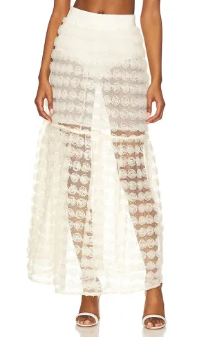For Love & Lemons Sienna Maxi Skirt in White