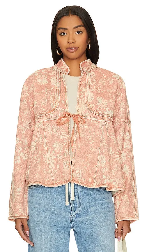 Free People Lua Bed Jacket in Peach