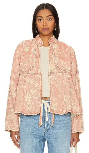 Free People Lua Bed Jacket in Peach