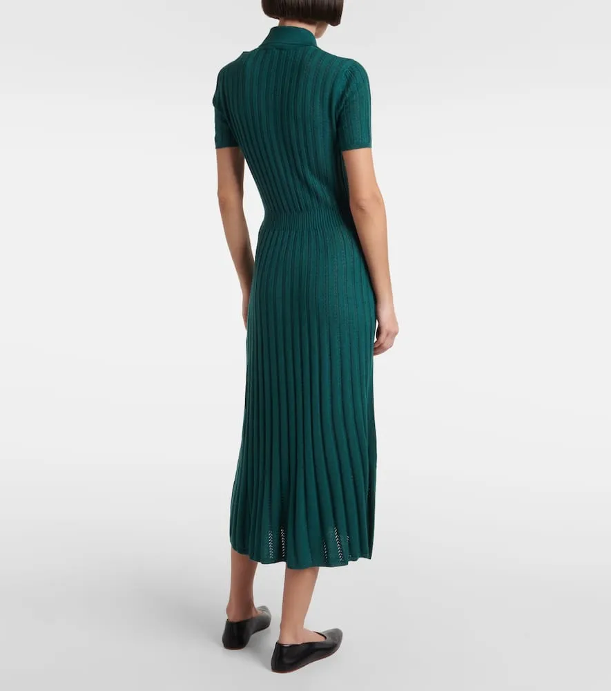 Gabriela Hearst Knitted cashmere and silk shirt dress