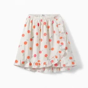 Girls' Printed Wrap Skirt poppy red