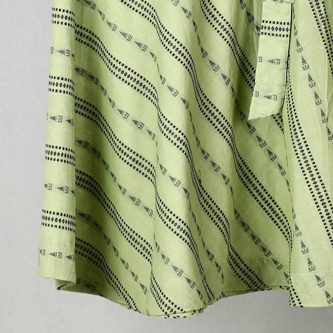 Green - Jacquard Cotton Wrap Around Skirt 25