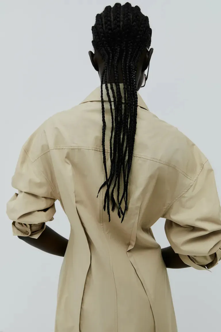 H&M cotton blouse dress, beige