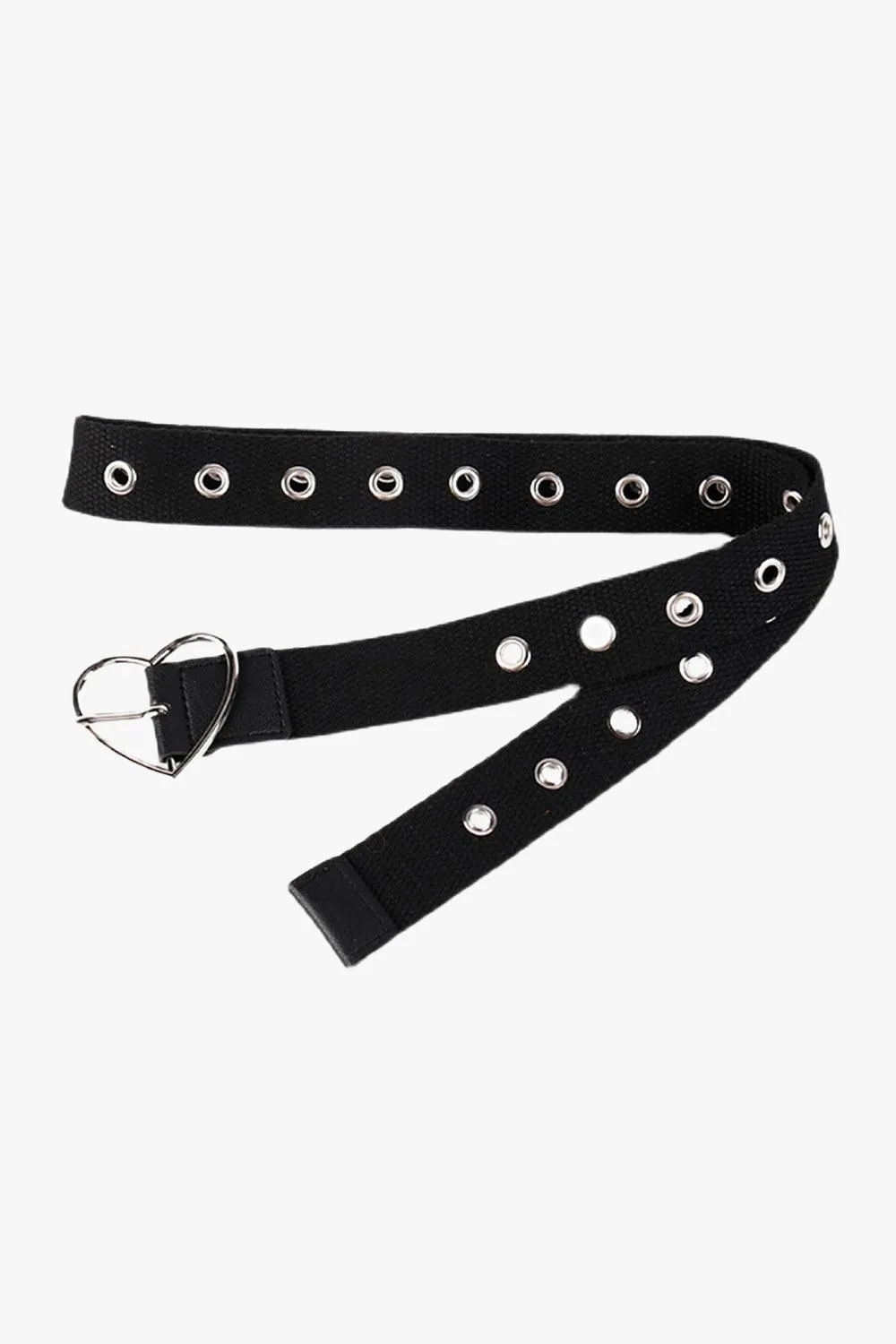 Heart Buckle Rivets Black Belt