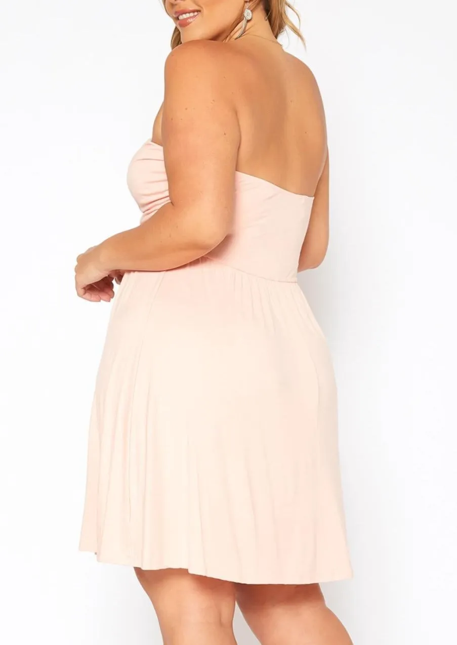 Hi Curvy Plus Size Basic Tube Fit & Flare Mini Dress