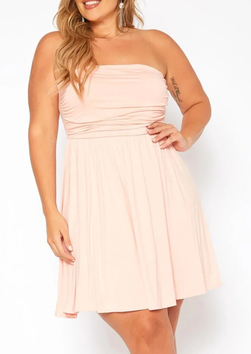 Hi Curvy Plus Size Basic Tube Fit & Flare Mini Dress