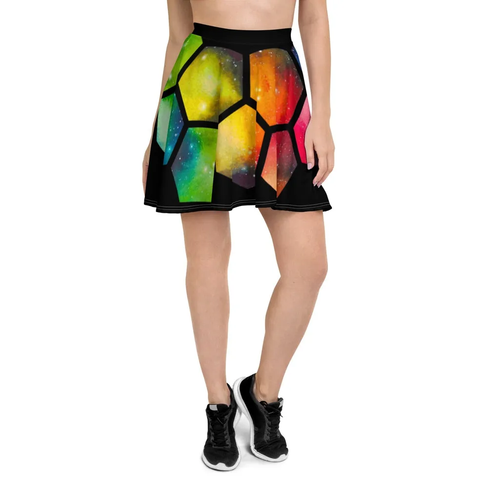 JWST Nebula Mirror Skater Skirt