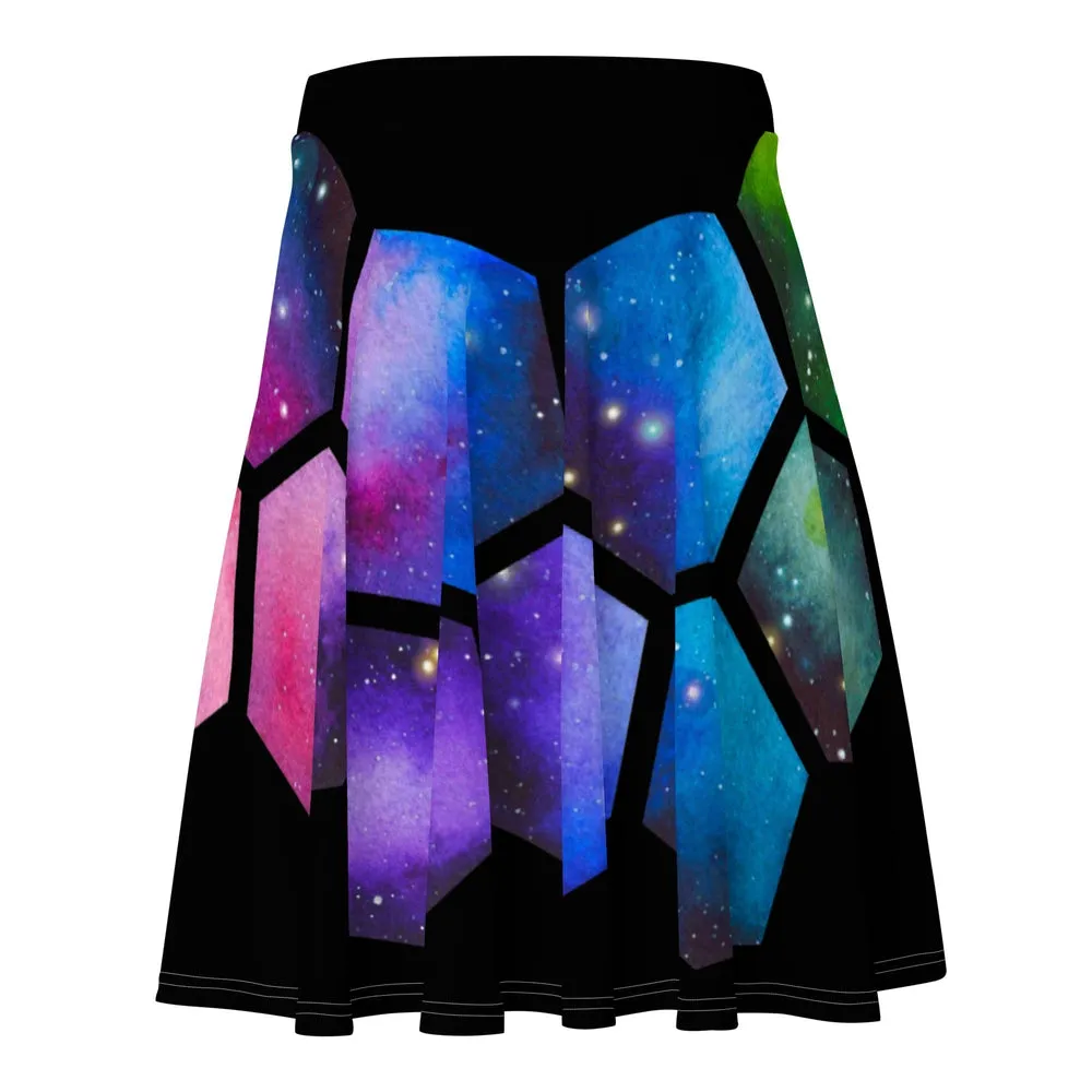 JWST Nebula Mirror Skater Skirt