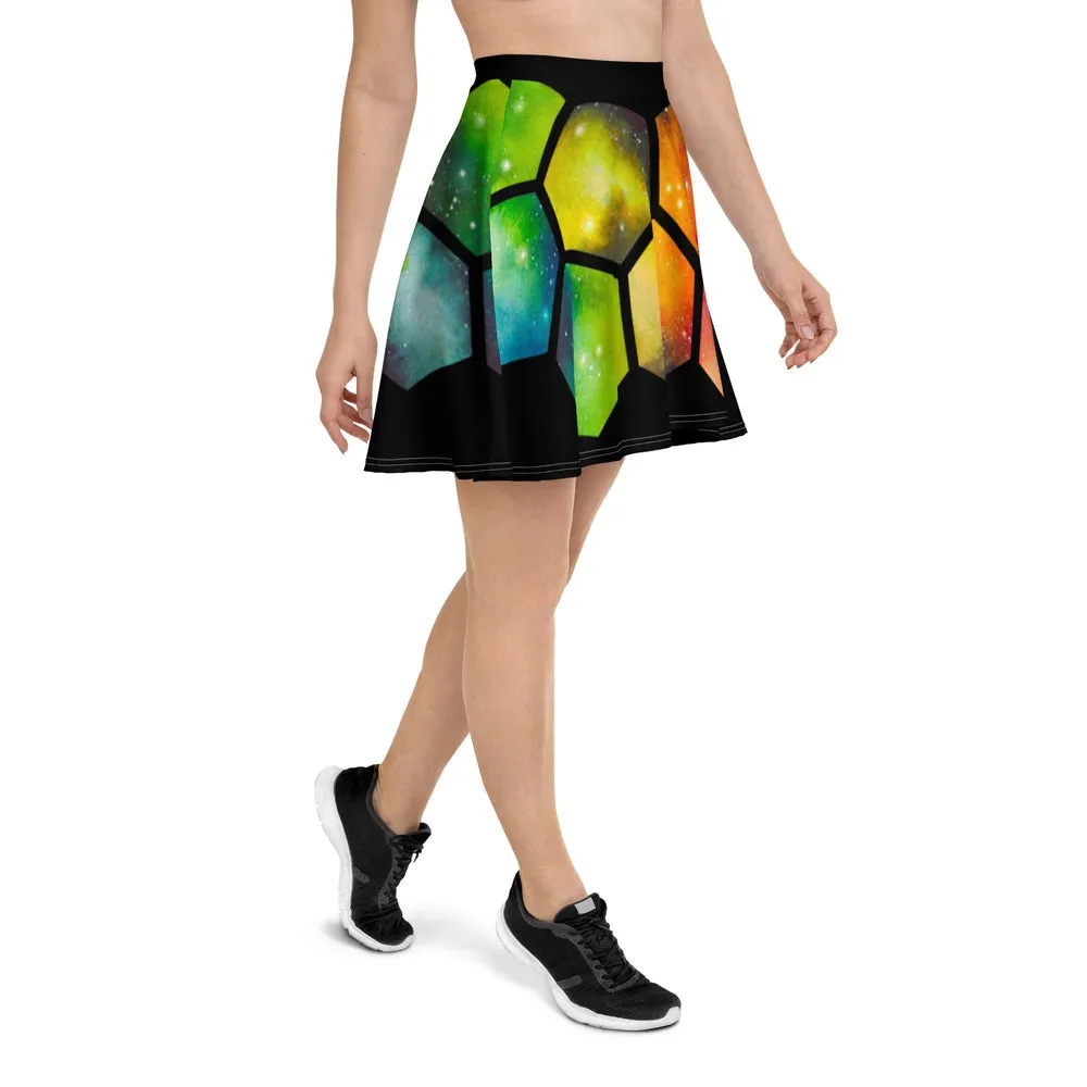 JWST Nebula Mirror Skater Skirt