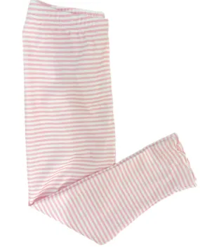 Light Pink Scalloped Stripe Leggings