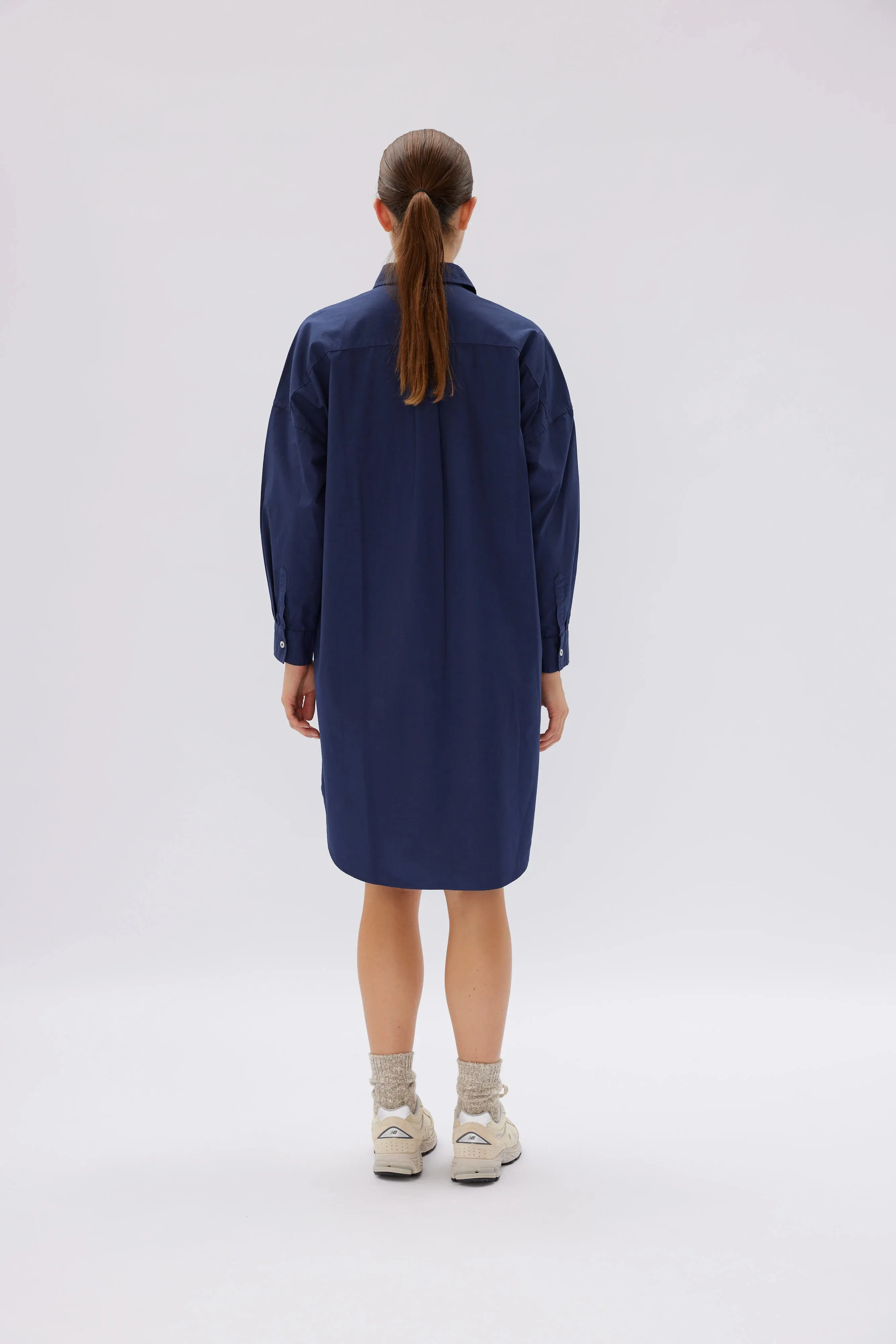 LMND Chiara Shirt Dress Classic in Navy