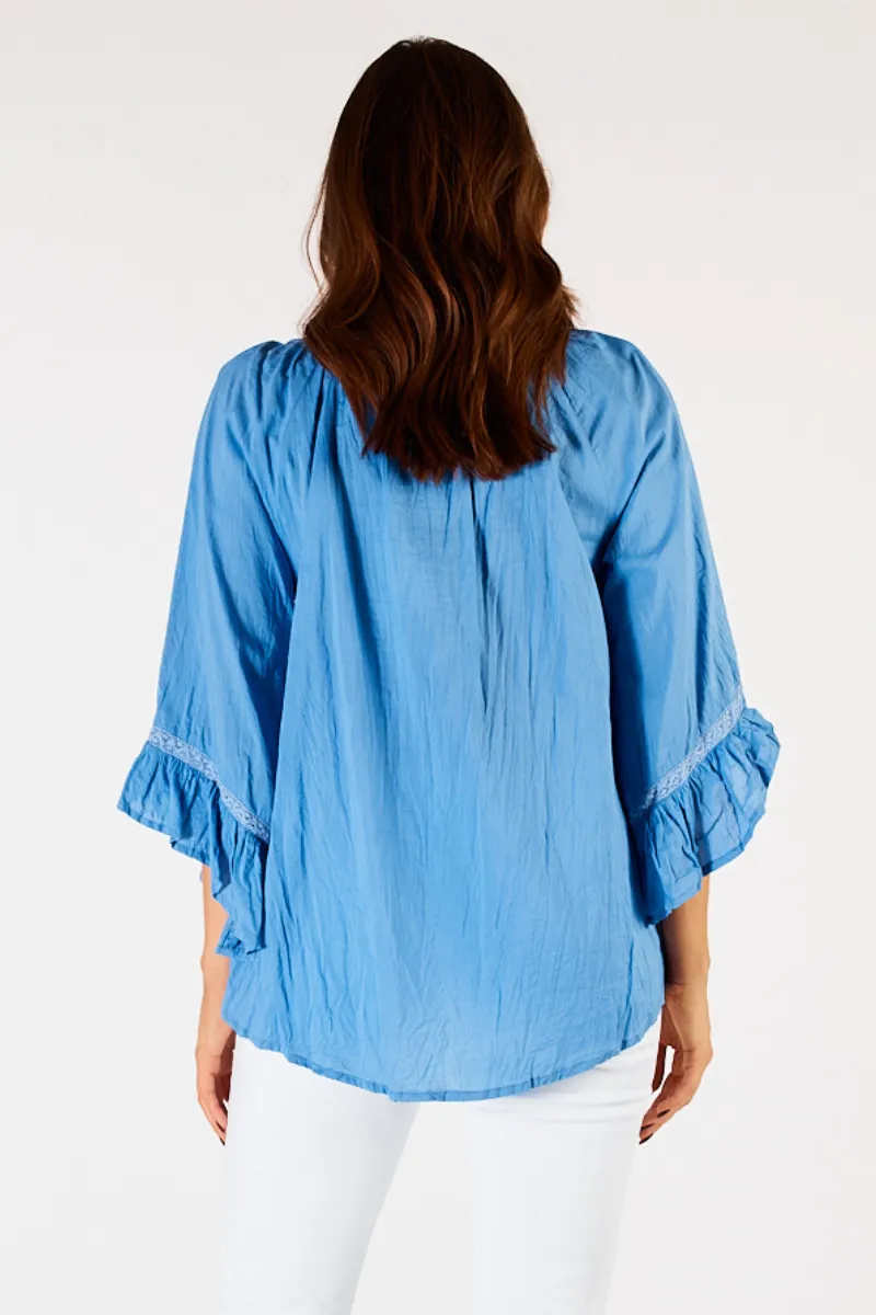Lula Life Chloe Cotton Top Perriwinkle