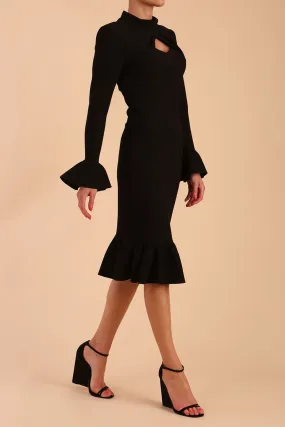 Macarena Peplum Hem Bodycon Pencil Dress