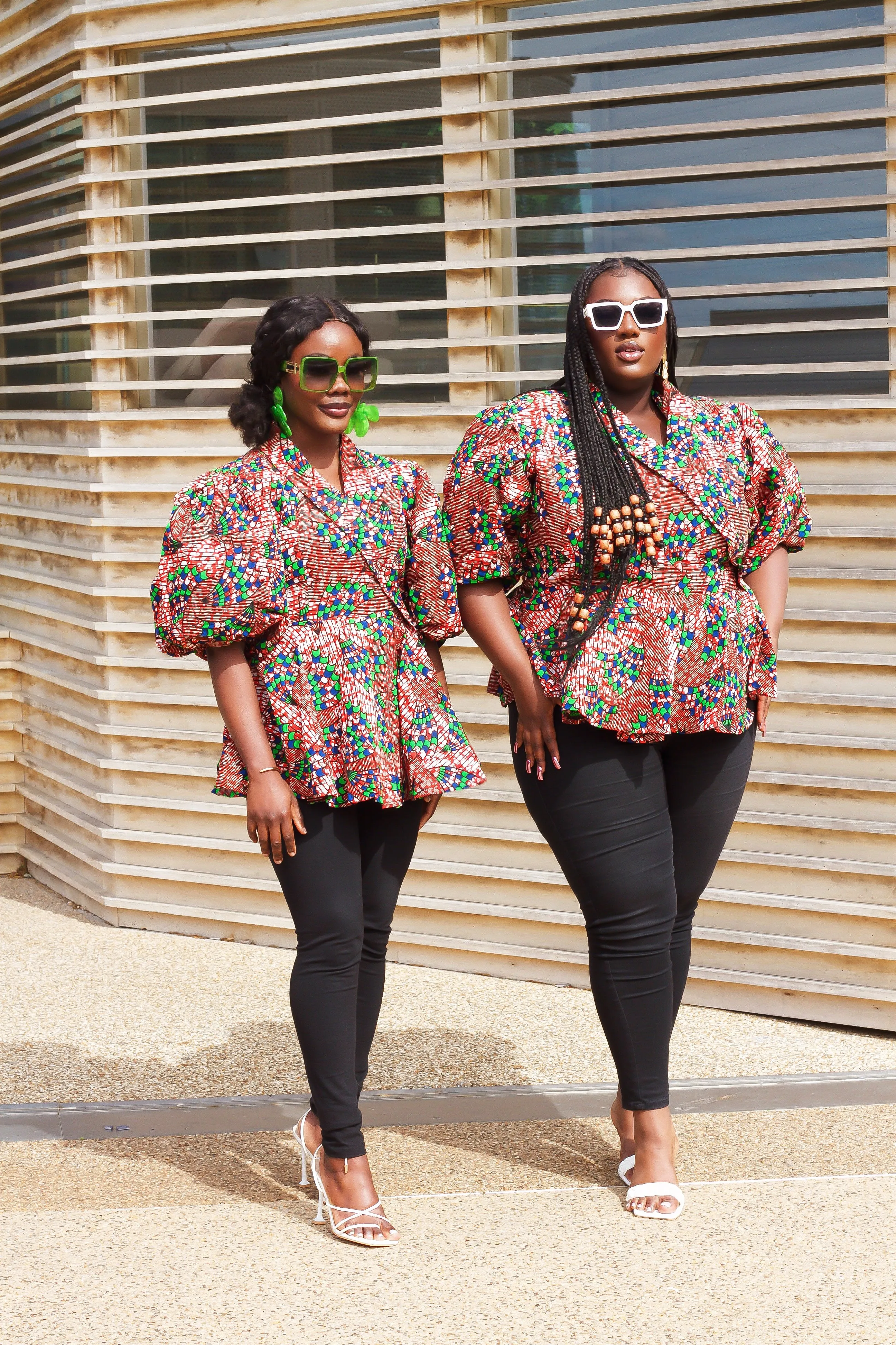 New in African Print Peplum Wrap Top - Adeteju
