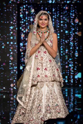 Peplum Bridal Lehenga with Zardosi and Threadwork